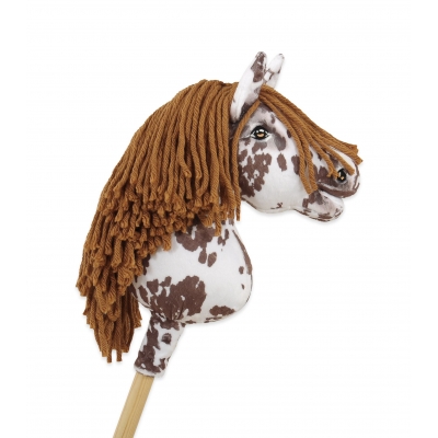 Hobby Horse Steckenpferd brauner Leopard Pferd mit brauner Mähne A4