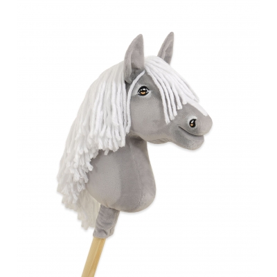 Hobby Horse Steckenpferd Pferd am Stiel Premium - graues Pferd III A4
