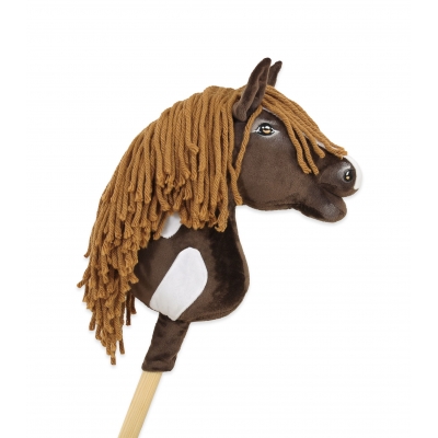 Hobby Horse Steckenpferd Pferd am Stiel Premium - western dunkelbraunes Pferd A4