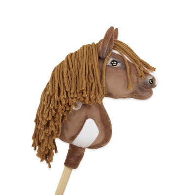 Hobby Horse Steckenpferd Pferd am Stiel Premium - western II braunes Pferd A4