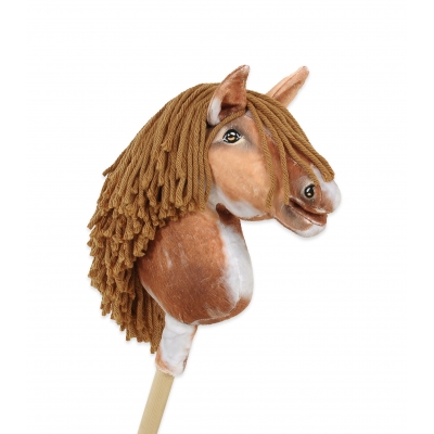 Hobby Horse Steckenpferd Tobiano mit brauner Mähne A4