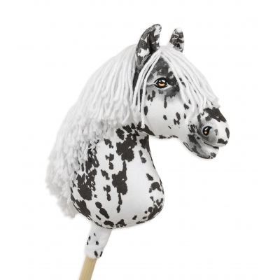 Hobby Horse Steckenpferd Weiß Leopard mit weißen Mähne A3