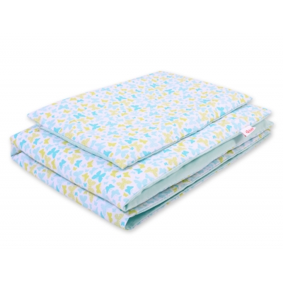 Juniorbett Bettwäsche Set 2-tlg 140x200 Junior - blaue Schmetterlinge