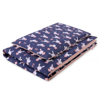 Juniorbett Bettwäsche Set 2-tlg 140x200 Junior - Hasen dunkelblau