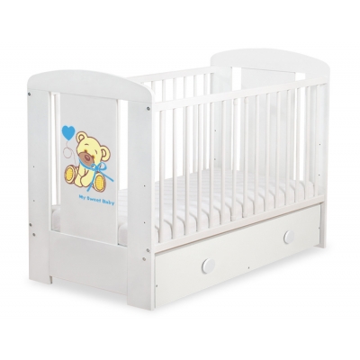 Kinderbett 120x60cm Bär mit Schleife mit Schublade MAXI