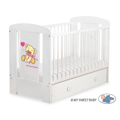 Kinderbett 120x60cm Bär mit Schleife mit Schublade MAXI