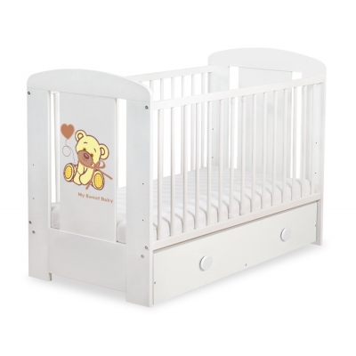 Kinderbett 120x60cm Bär mit Schleife mit Schublade MAXI