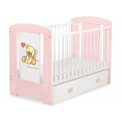 Kinderbett 120x60cm Bär mit Schleife mit Schublade MAXI