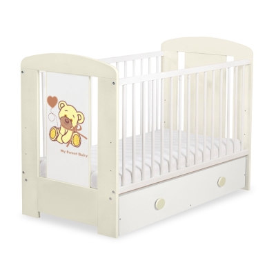 Kinderbett 120x60cm Bär mit Schleife mit Schublade MAXI