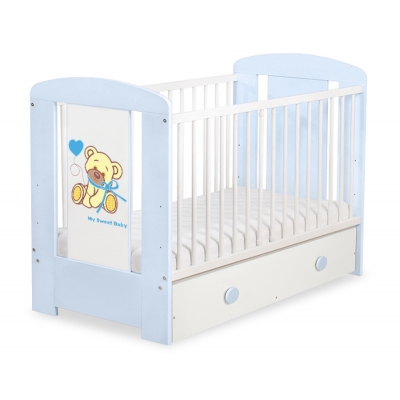 Kinderbett 120x60cm Bär mit Schleife mit Schublade MAXI