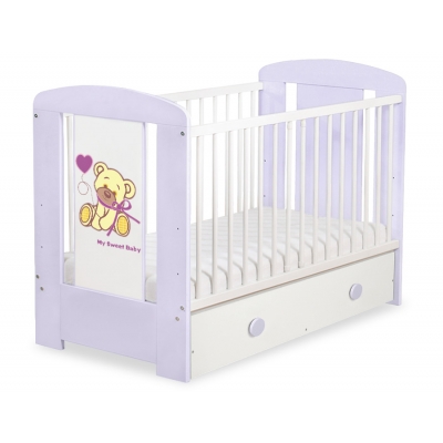 Kinderbett 120x60cm Bär mit Schleife mit Schublade MAXI