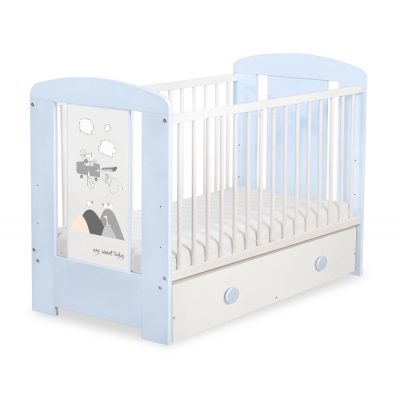 Kinderbett 120x60cm Crazy Wolf mit Schublade MAXI
