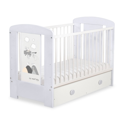 Kinderbett 120x60cm Crazy Wolf mit Schublade MAXI