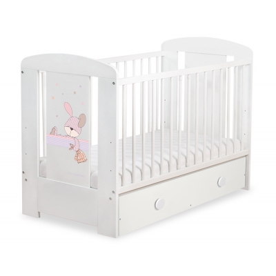 Kinderbett 120x60cm Dreamy bunny mit Schublade MAXI