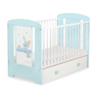 Kinderbett 120x60cm Dreamy bunny mit Schublade MAXI