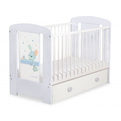 Kinderbett 120x60cm Dreamy bunny mit Schublade MAXI