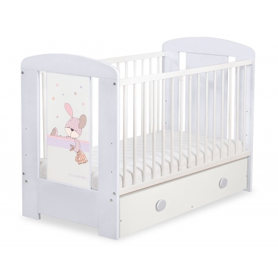 Kinderbett 120x60cm Dreamy bunny mit Schublade MAXI