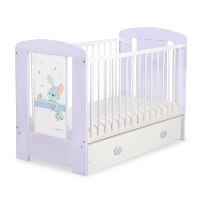 Kinderbett 120x60cm Dreamy bunny mit Schublade MAXI