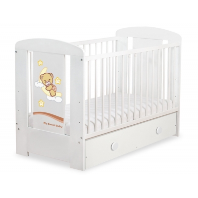 Kinderbett 120x60cm Gute Nacht Braun Schublade MAXI