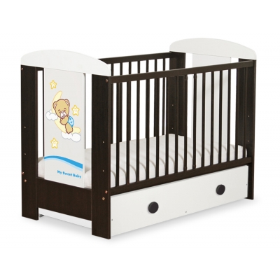 Braun Kinderbett 120x60cm Gute Nacht Blau Schublade MAXI