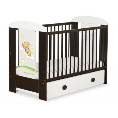 Braun Kinderbett 120x60cm Gute Nacht Grün Schublade MAXI