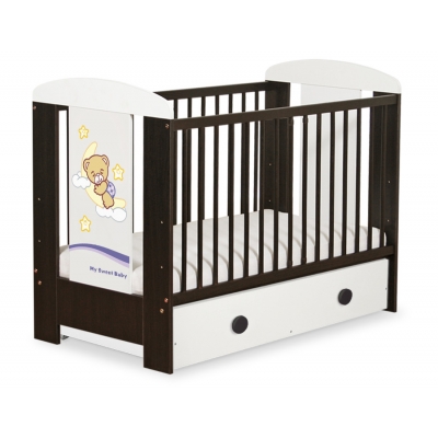 Braun Kinderbett 120x60cm Gute Nacht Lila Schublade MAXI