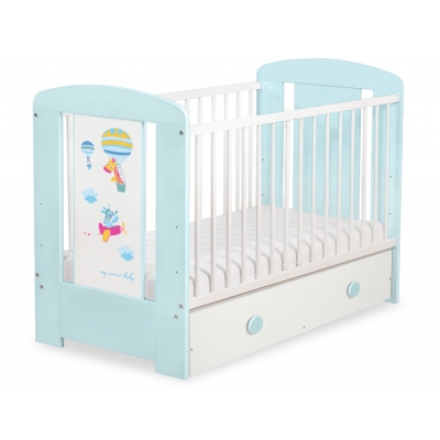 Kinderbett 120x60cm Happy balloons mit Schublade MAXI