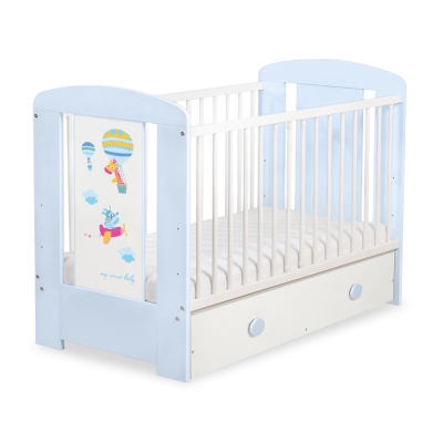 Kinderbett 120x60cm Happy balloons mit Schublade MAXI