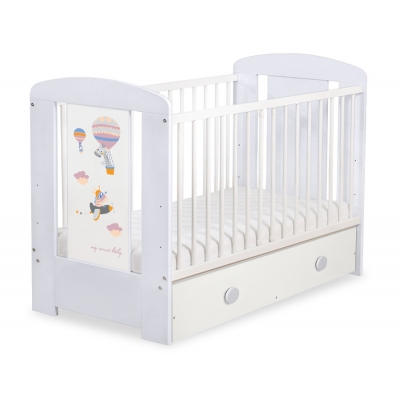 Kinderbett 120x60cm Happy balloons mit Schublade MAXI