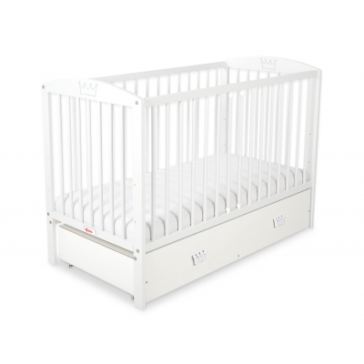 Kinderbett 120x60cm mit Krone mit Schublade MAXI