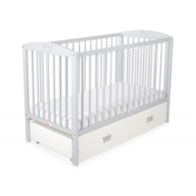 Kinderbett 120x60cm mit Krone mit Schublade MAXI