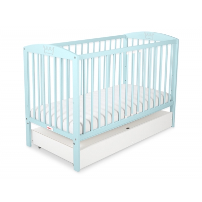 Kinderbett 120x60cm mit Krone mit Schublade STANDARD