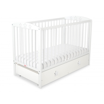 Kinderbett 120x60cm mit Sternen mit Schublade MAXI