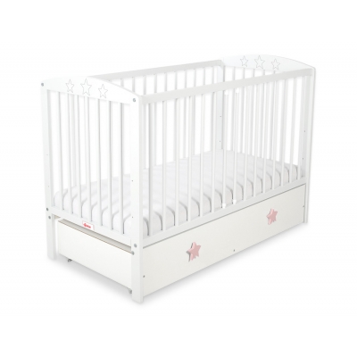 Kinderbett 120x60cm mit Sternen mit Schublade MAXI