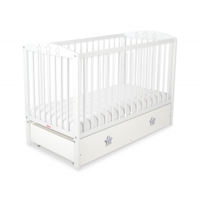 Kinderbett 120x60cm mit Sternen mit Schublade MAXI