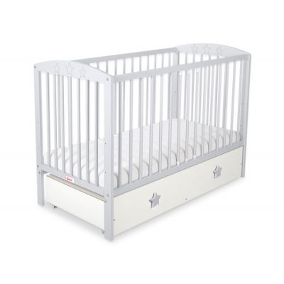 Kinderbett 120x60cm mit Sternen mit Schublade MAXI