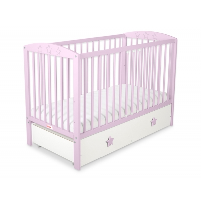 Kinderbett 120x60cm mit Sternen mit Schublade MAXI