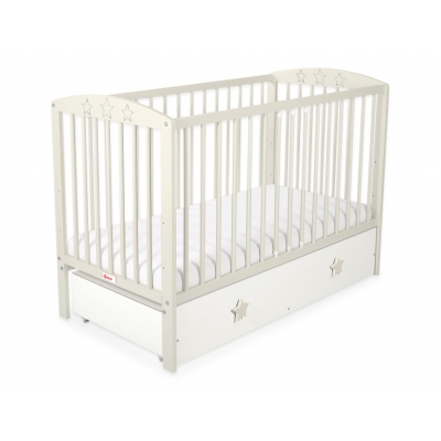 Kinderbett 120x60cm mit Sternen mit Schublade MAXI