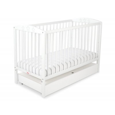 Kinderbett 120x60cm mit Sternen mit Schublade STANDARD