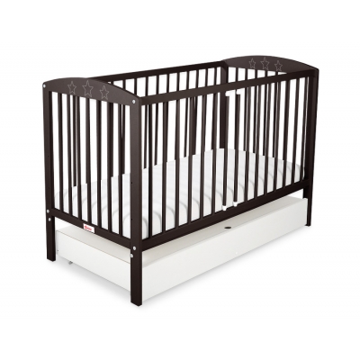 Kinderbett 120x60cm mit Sternen mit Schublade STANDARD