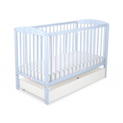 Kinderbett 120x60cm mit Sternen mit Schublade STANDARD