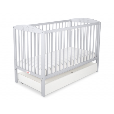 Kinderbett 120x60cm mit Sternen mit Schublade STANDARD