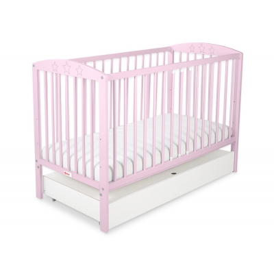 Kinderbett 120x60cm mit Sternen mit Schublade STANDARD