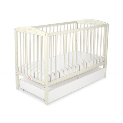 Kinderbett 120x60cm mit Sternen mit Schublade STANDARD