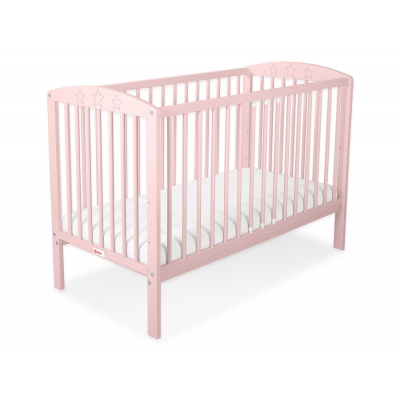 Kinderbett 120x60cm mit Sternen Puderrosa Gitterbett