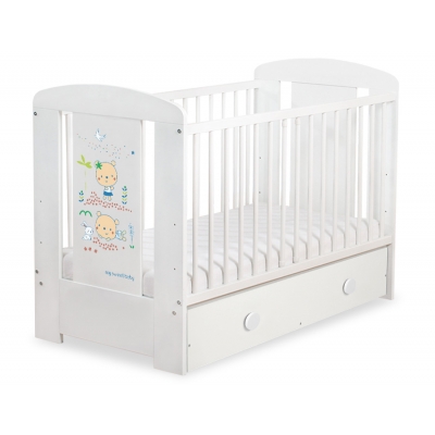 Kinderbett 120x60cm Sweet bears mit Schublade MAXI