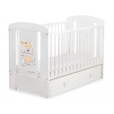Kinderbett 120x60cm Sweet bears mit Schublade MAXI