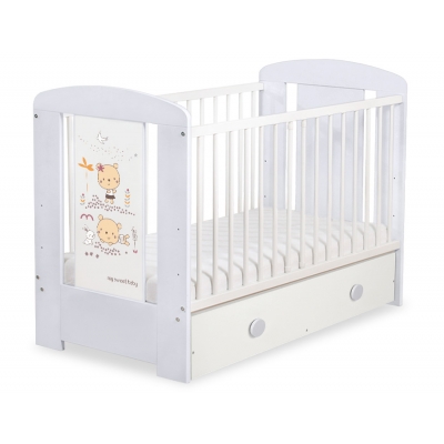 Kinderbett 120x60cm Sweet bears mit Schublade MAXI