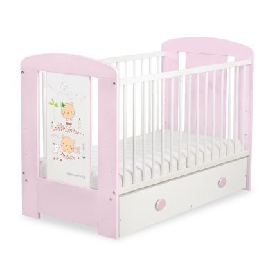 Kinderbett 120x60cm Sweet bears mit Schublade MAXI