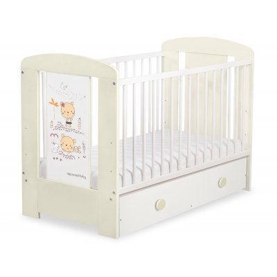 Kinderbett 120x60cm Sweet bears mit Schublade MAXI